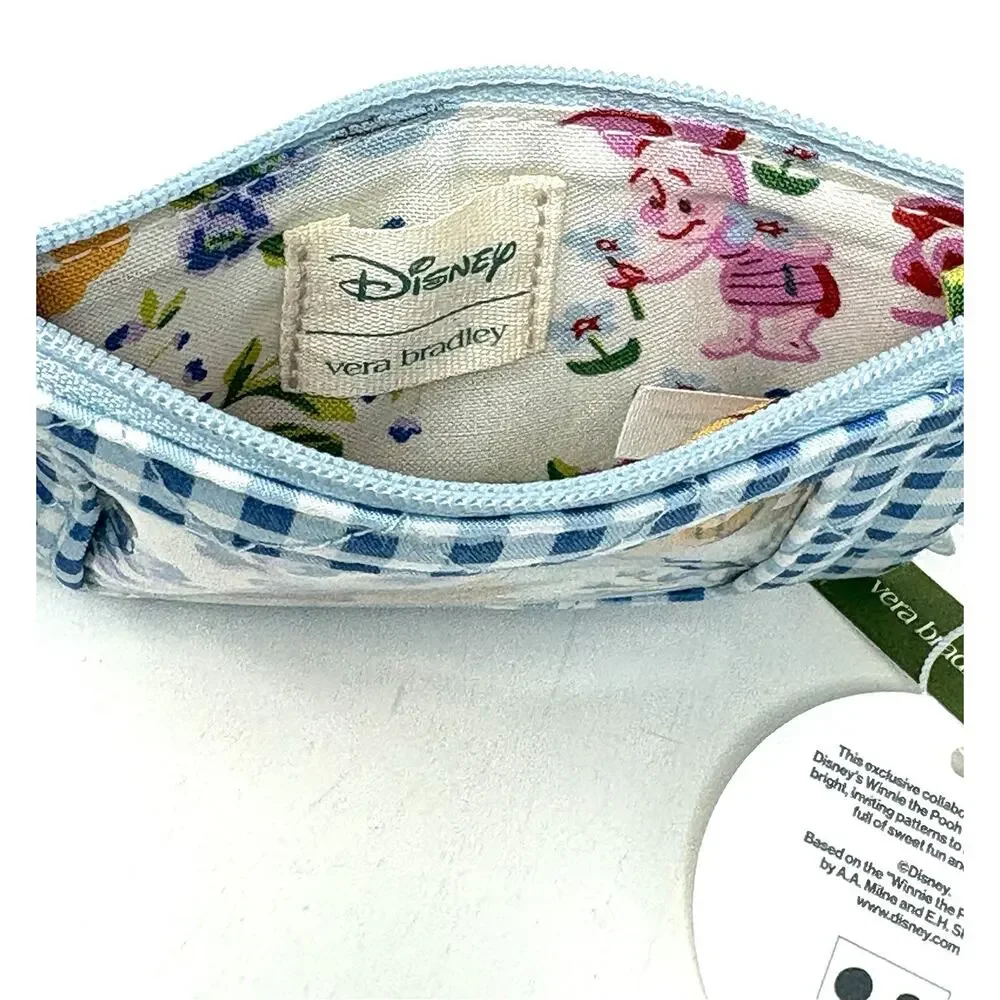 Vera Bradley Disney Winnie The Pooh Zip ID Card Case Pouch Wallet NWT Gingham